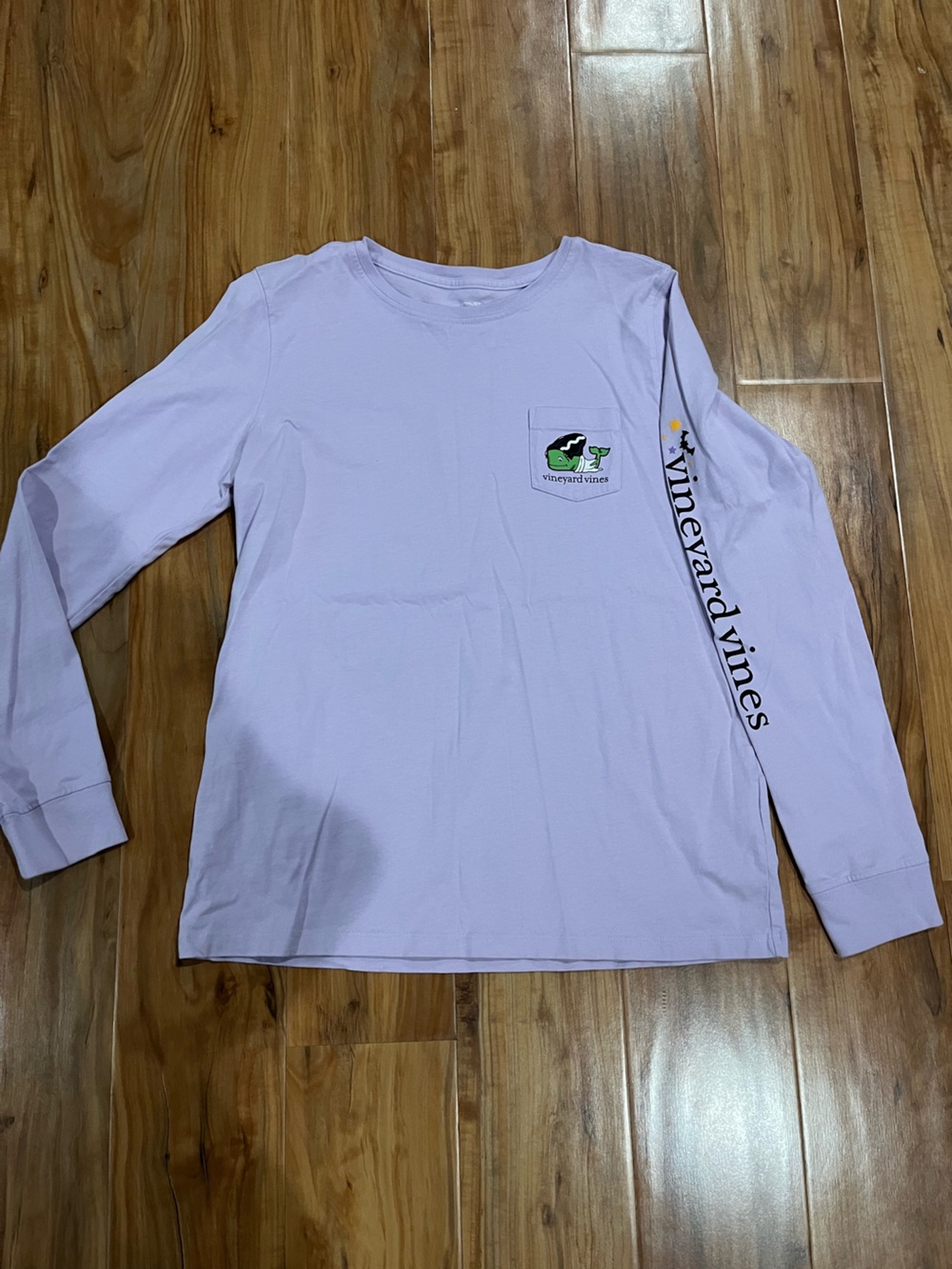 Vineyard Vines Kids Small Lavender Whale Pocket Long Sleeve Tee Halloween